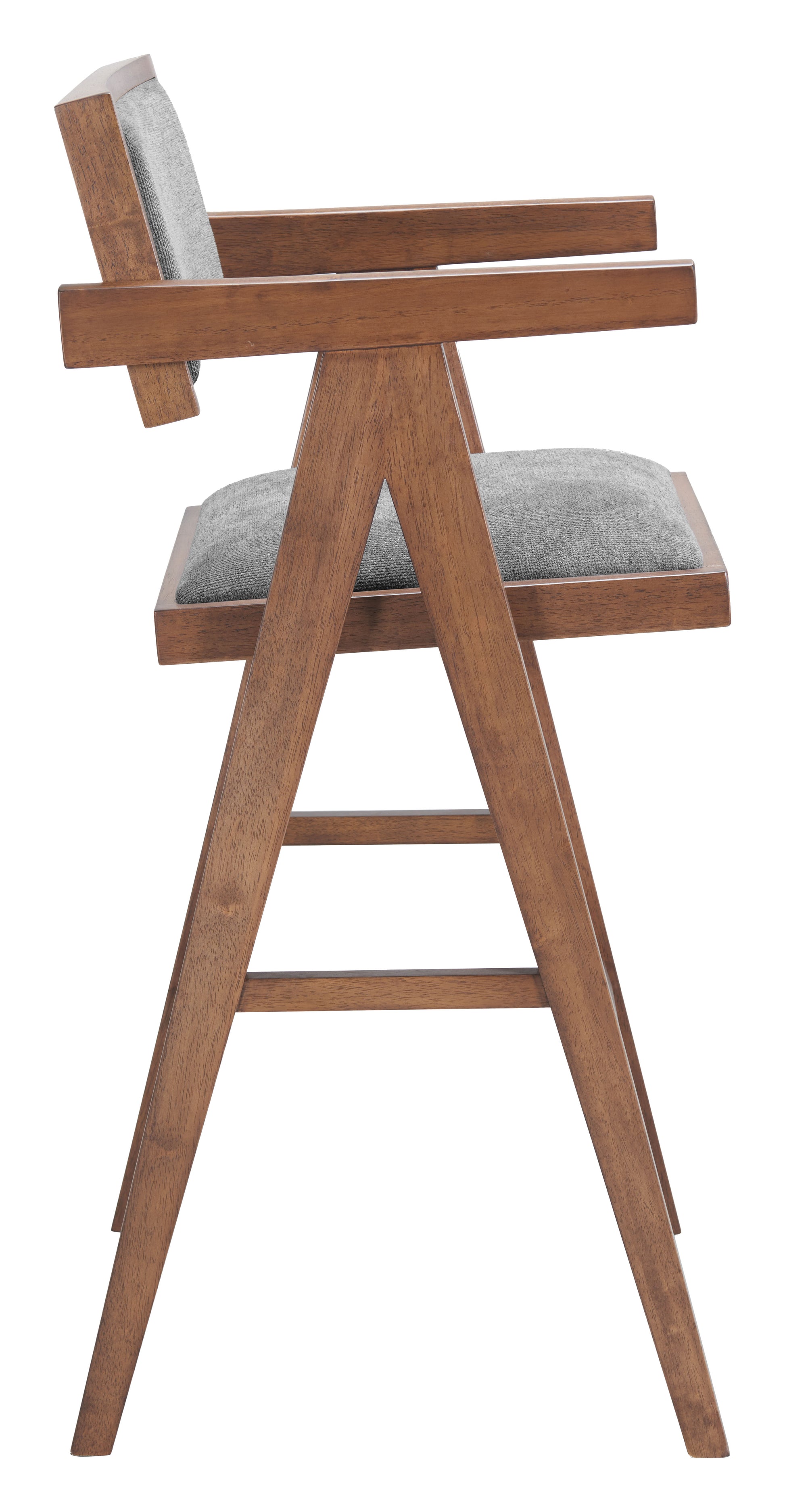 Delhi Barstool (Set of 2) Gray & Walnut style shot 1