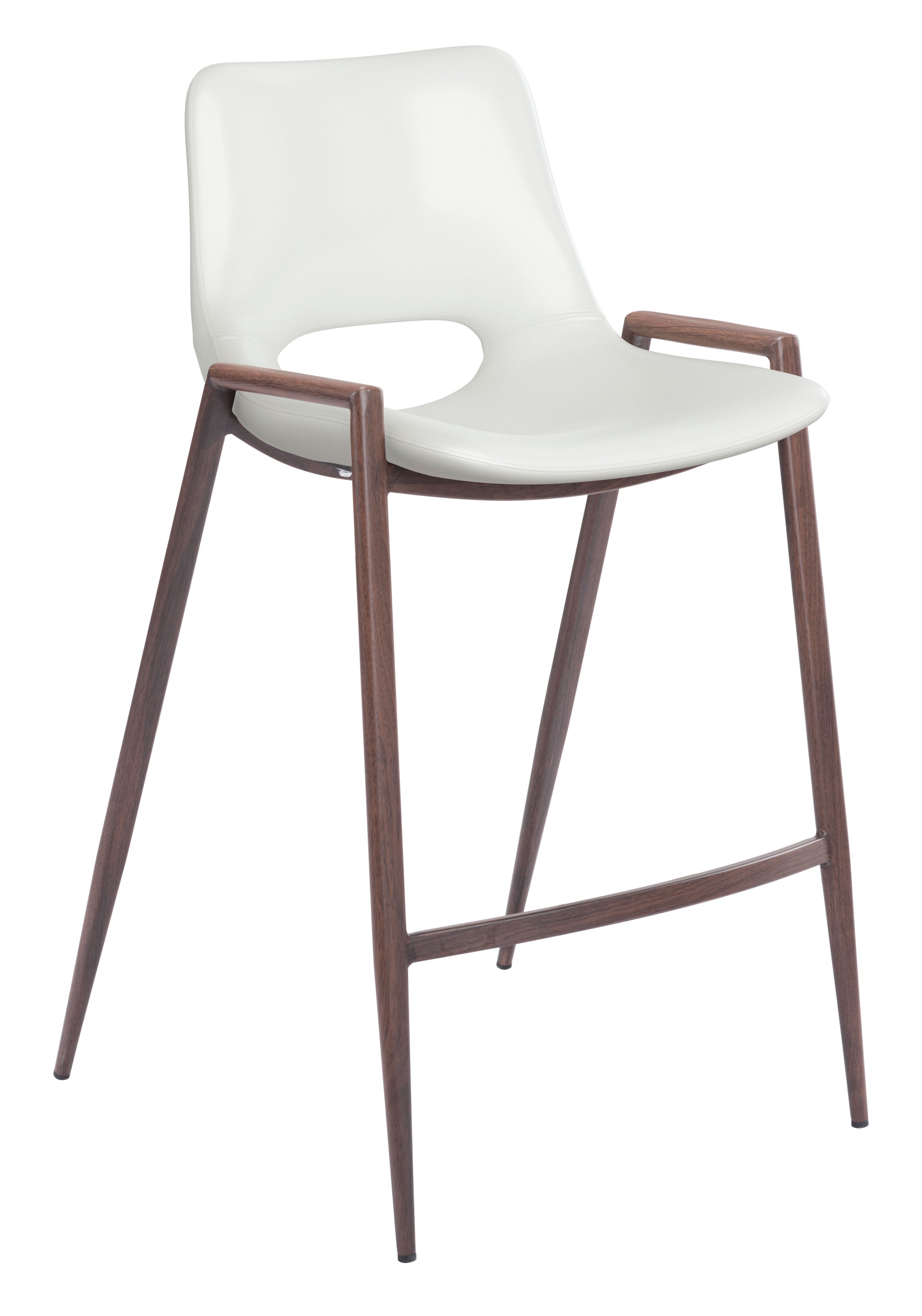 Desi Counter Stool (Set of 2) White & Walnut style shot 2