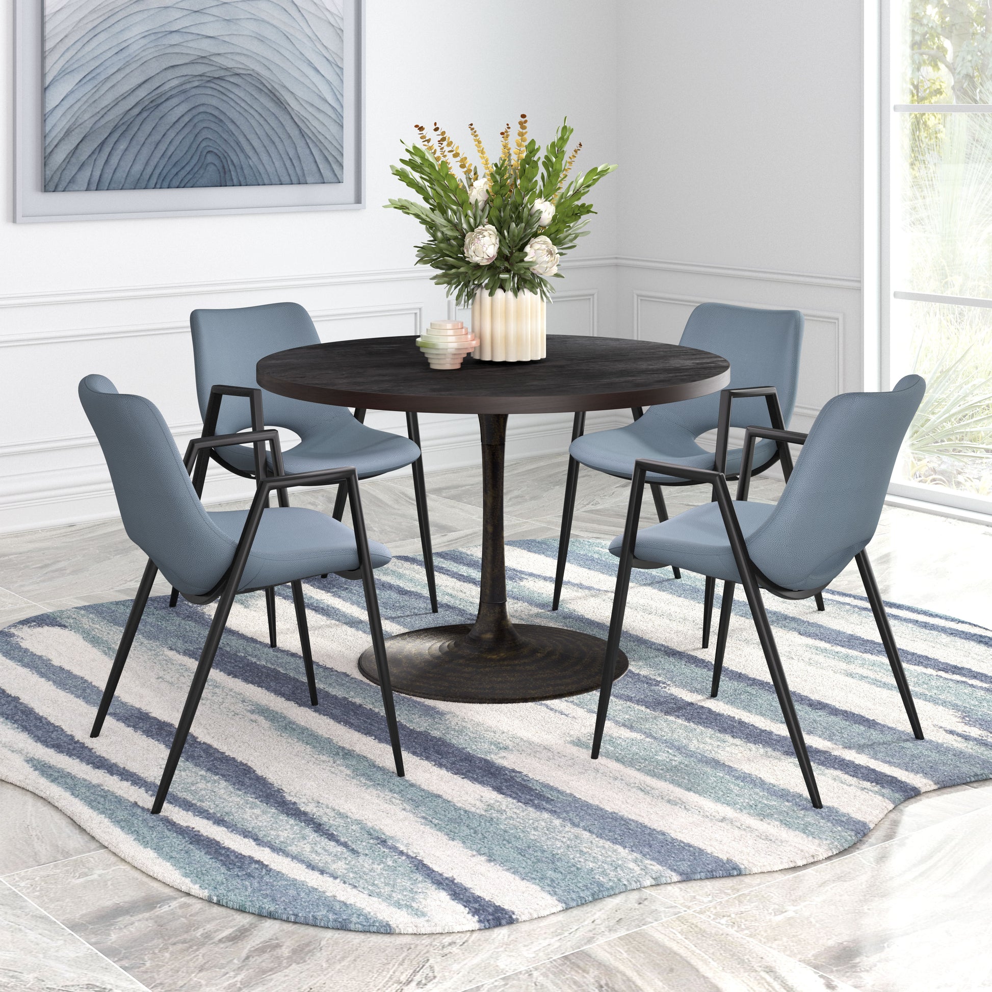 Desi Dining Chair (Set of 2) Azure Gray style shot 1