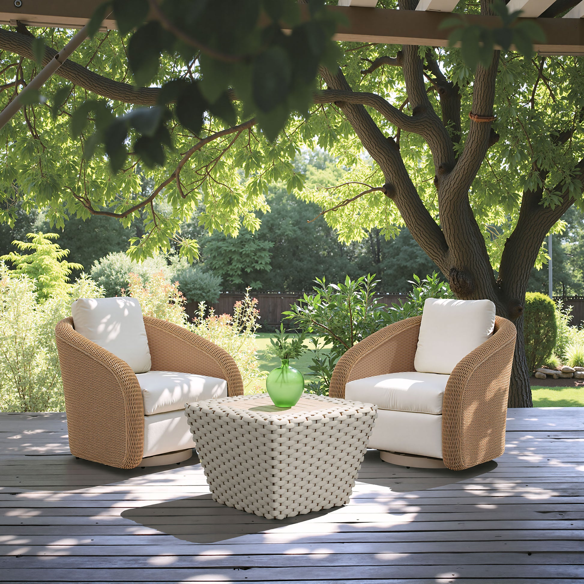 Solara Swivel Chair Ivory style shot 1
