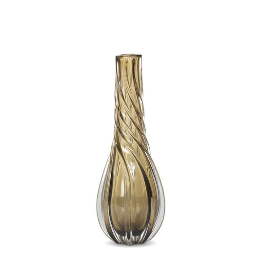 Twirl Glass Vase, Amber, Medium style shot 1