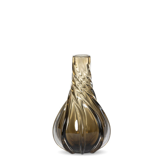 Twirl Glass Vase, Amber, Small style shot 1