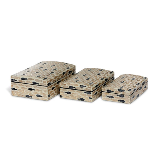 Capraia Coast Decorative Boxes, Set of 3, Nautical style shot 1