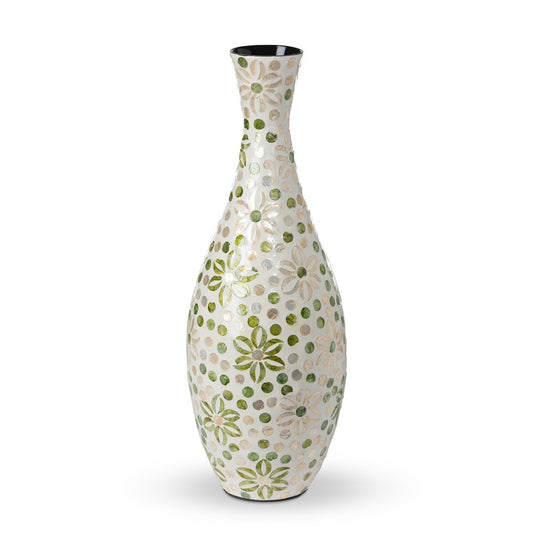 Capraia Coast Floral Vase, Capiz style shot 1