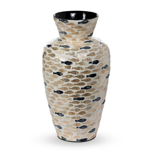 Capraia Coast Vase, Capiz, Nautical style shot 1