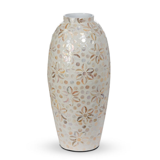 Capraia Coast Large Floral Vase, Mother of Pearl style shot 1