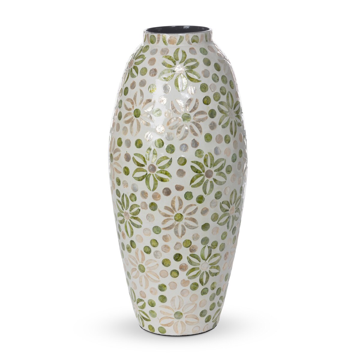 Capraia Coast Large Floral Vase, Capiz style shot 1