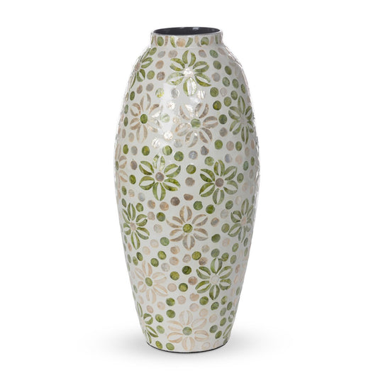 Capraia Coast Large Floral Vase, Capiz style shot 1