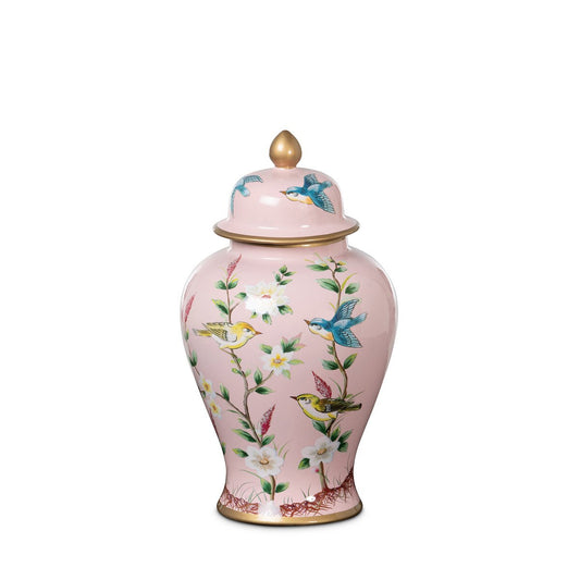 Imperial Ceramic Chinoiserie Ginger Jar, Pink, Small style shot 1