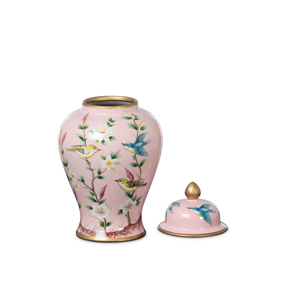 Imperial Ceramic Chinoiserie Ginger Jar, Pink, Small style shot 2
