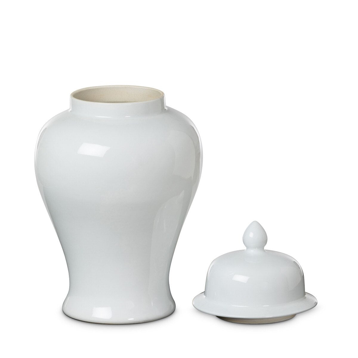 Imperial Ceramic Ginger Jar, Ivory, Large style shot 2