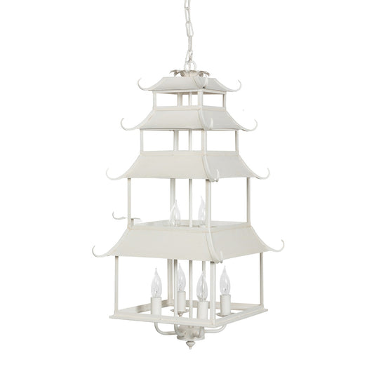Peace Pagoda Chandelier, Cream style shot 1