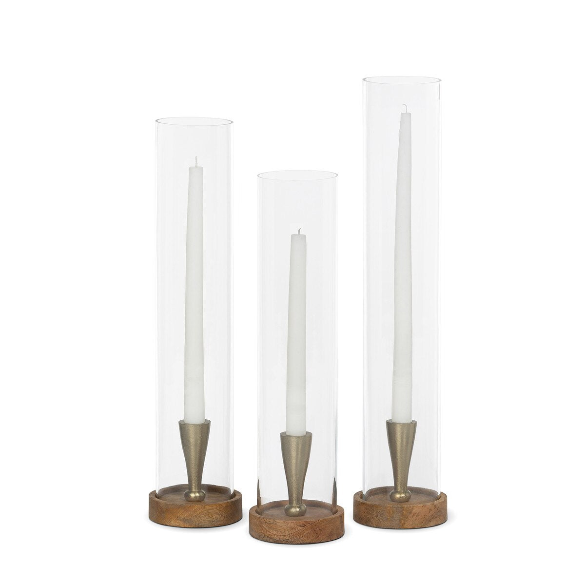 Harrison Candle Holder, Mango Wood, Set of 3 style shot 2