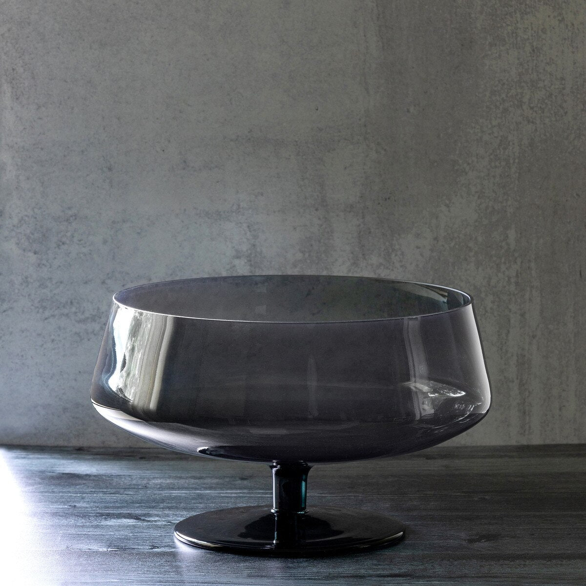 Florian Smoke Glass Stemmed Low Bowl style shot 1