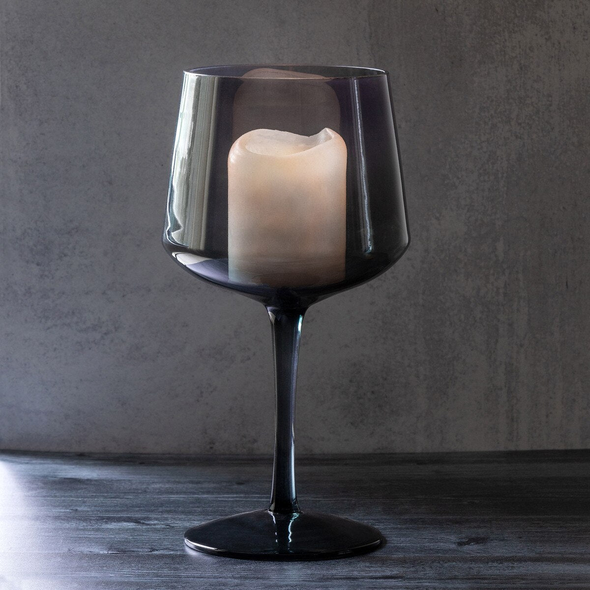 Florian Smoke Glass Tall Stemmed Bowl style shot 1