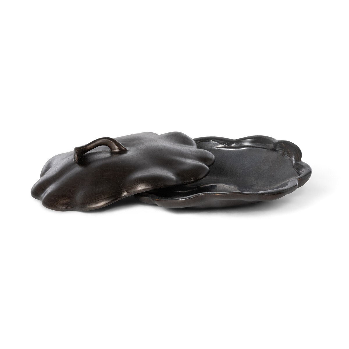 Bronze Lidded Ceramic Pumpkin Bowl Small style shot 2