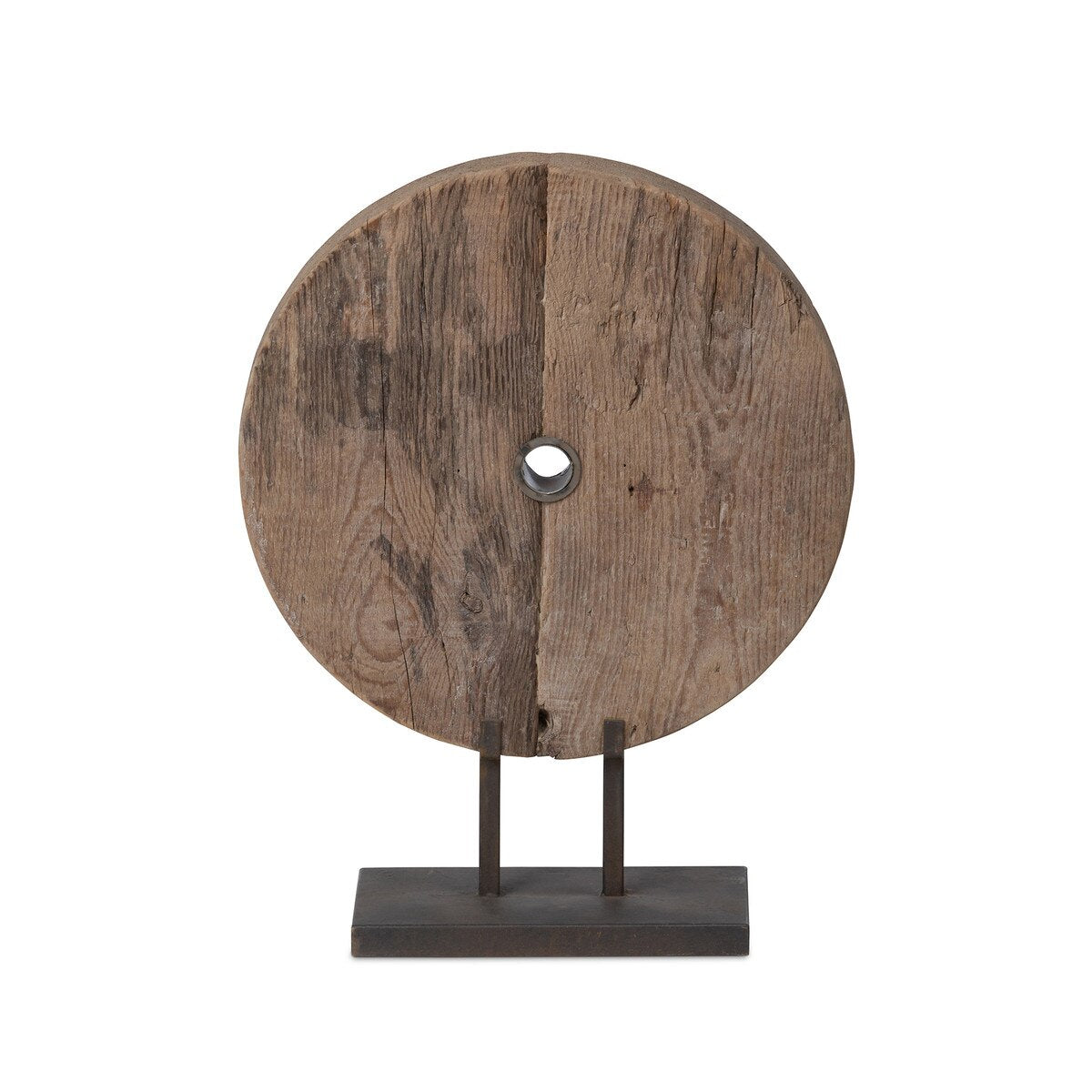 Found Wood Round Mounted Sculpture style shot 2