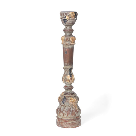 Delgado Carved Wood Candle Holder, 28" style shot 1