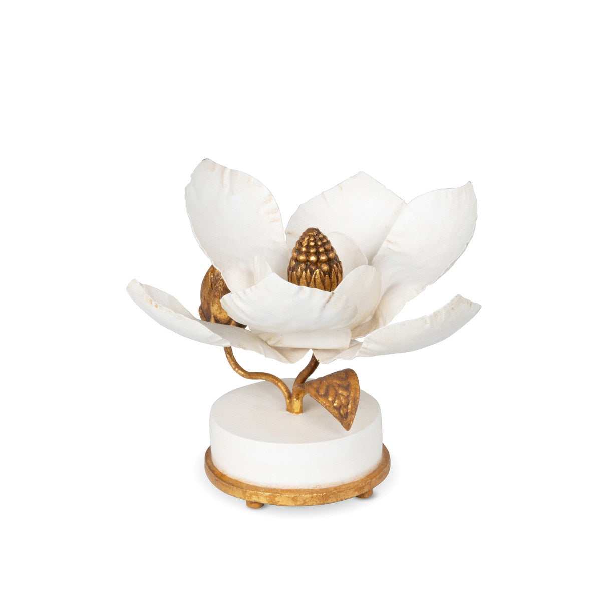 Hand Sculpted Magnolia Candle Holder, 6" style shot 1