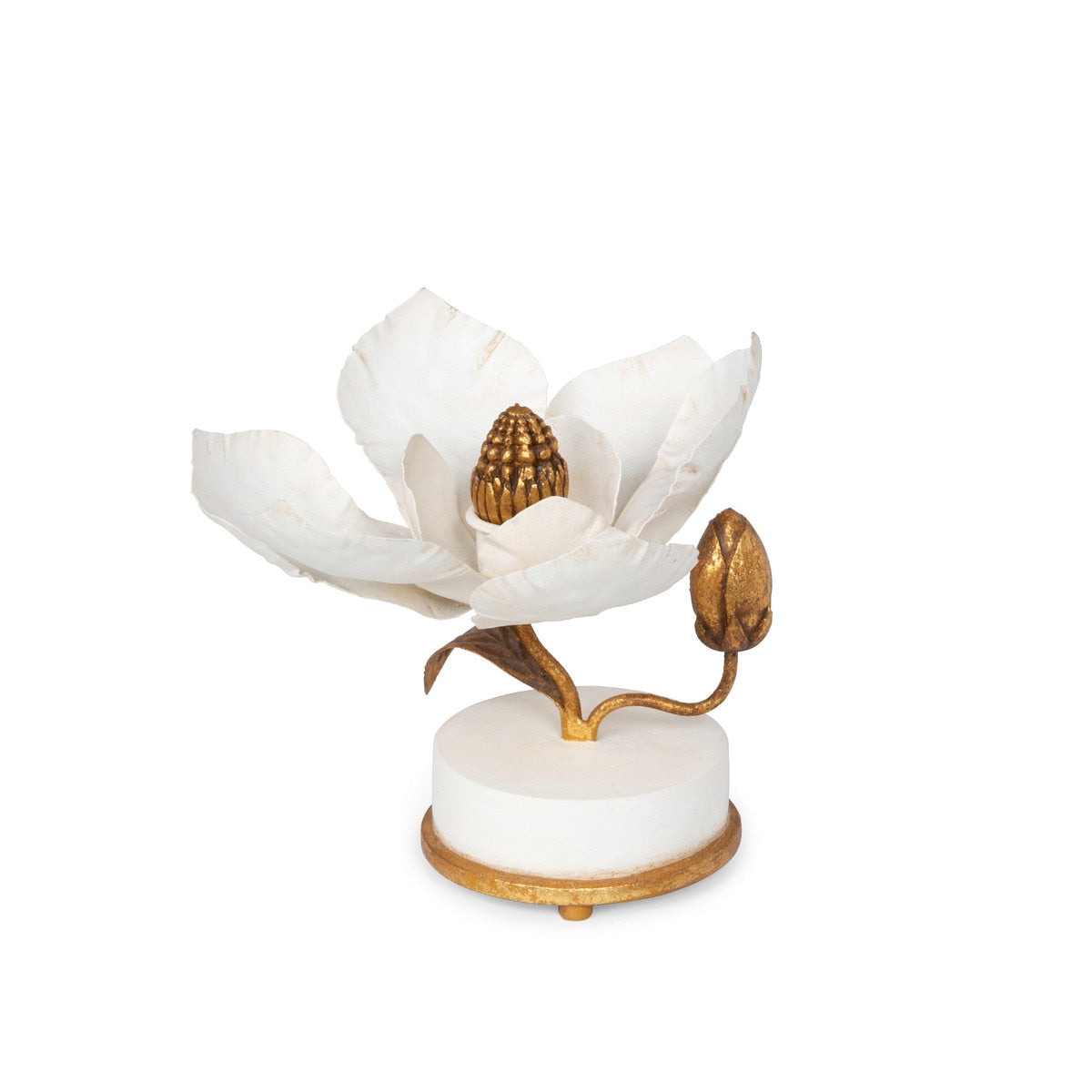 Hand Sculpted Magnolia Candle Holder, 6" style shot 2