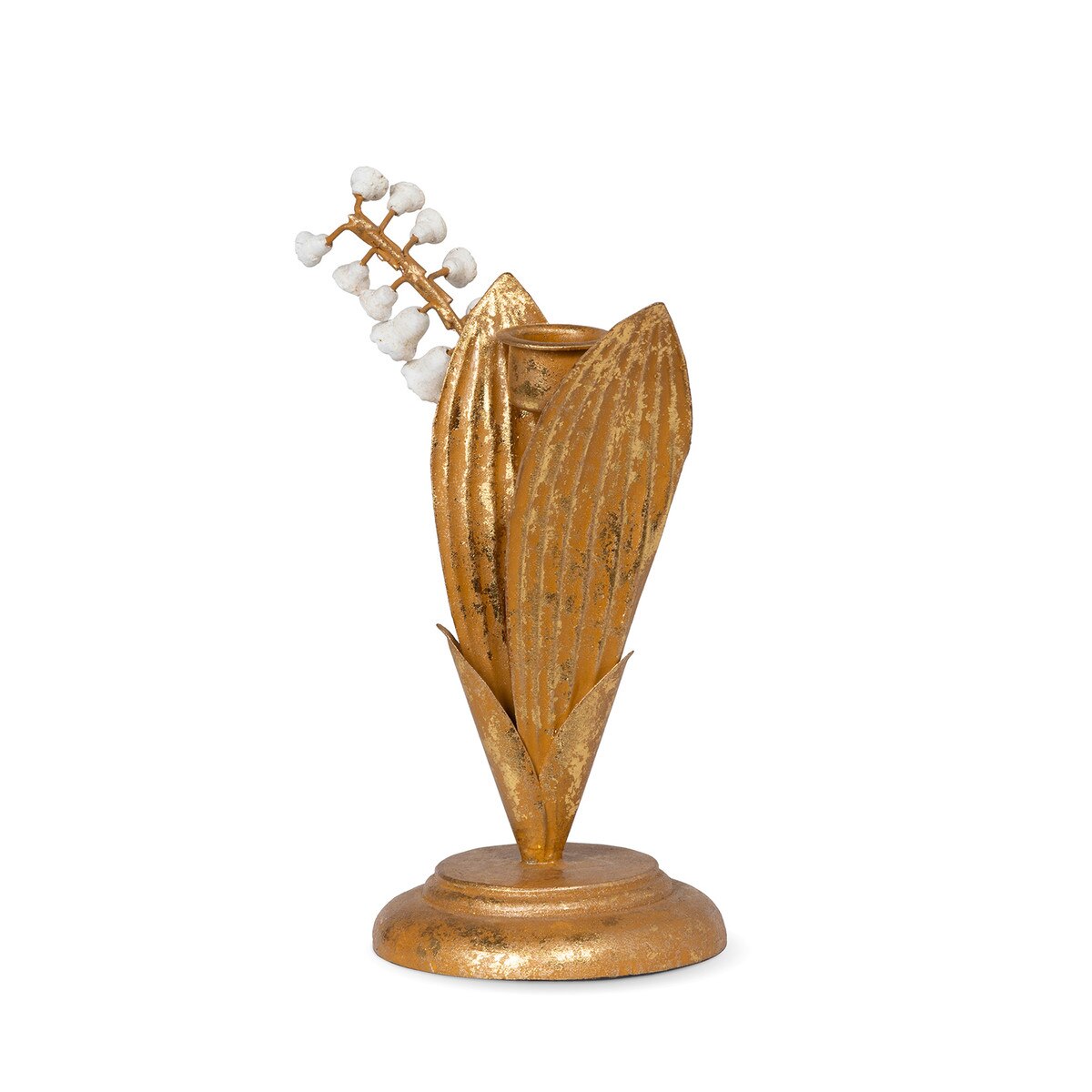 Hand Embossed Lily of the Valley Candle Holder, 7" style shot 2