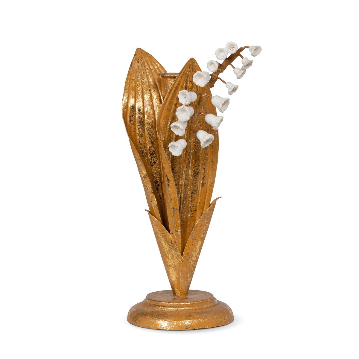 Hand Embossed Lily of the Valley Candle Holder, 10" style shot 1