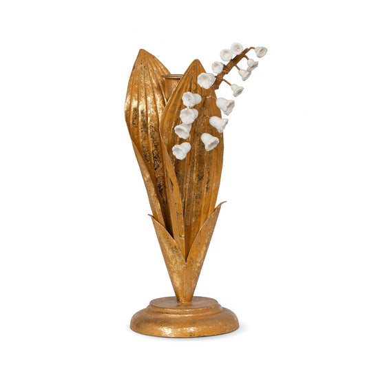 Hand Embossed Lily of the Valley Candle Holder, 10" style shot 1