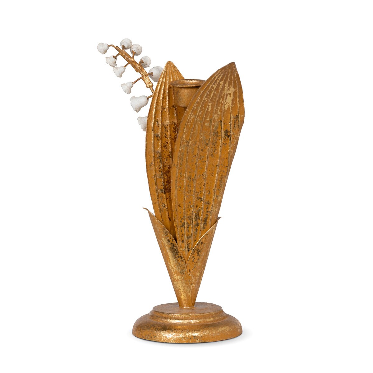 Hand Embossed Lily of the Valley Candle Holder, 10" style shot 2