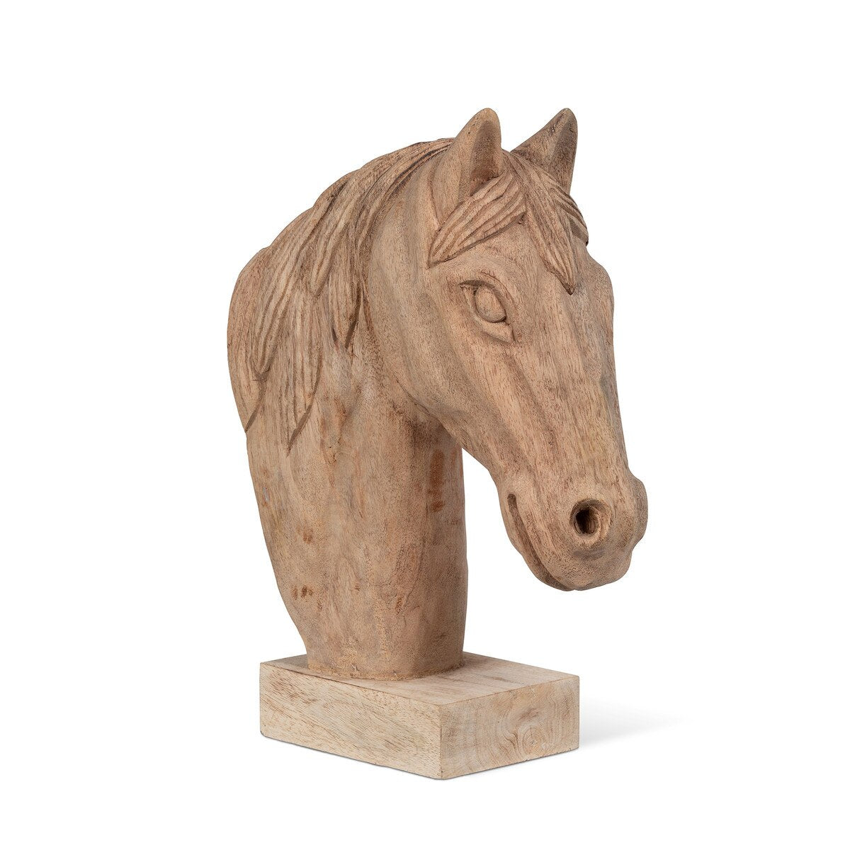 Hard-Carved Wooden Stallion Sculpture style shot 2