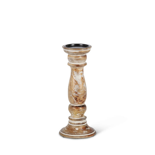 Estelle Wood Pillar Holder, 12" style shot 1