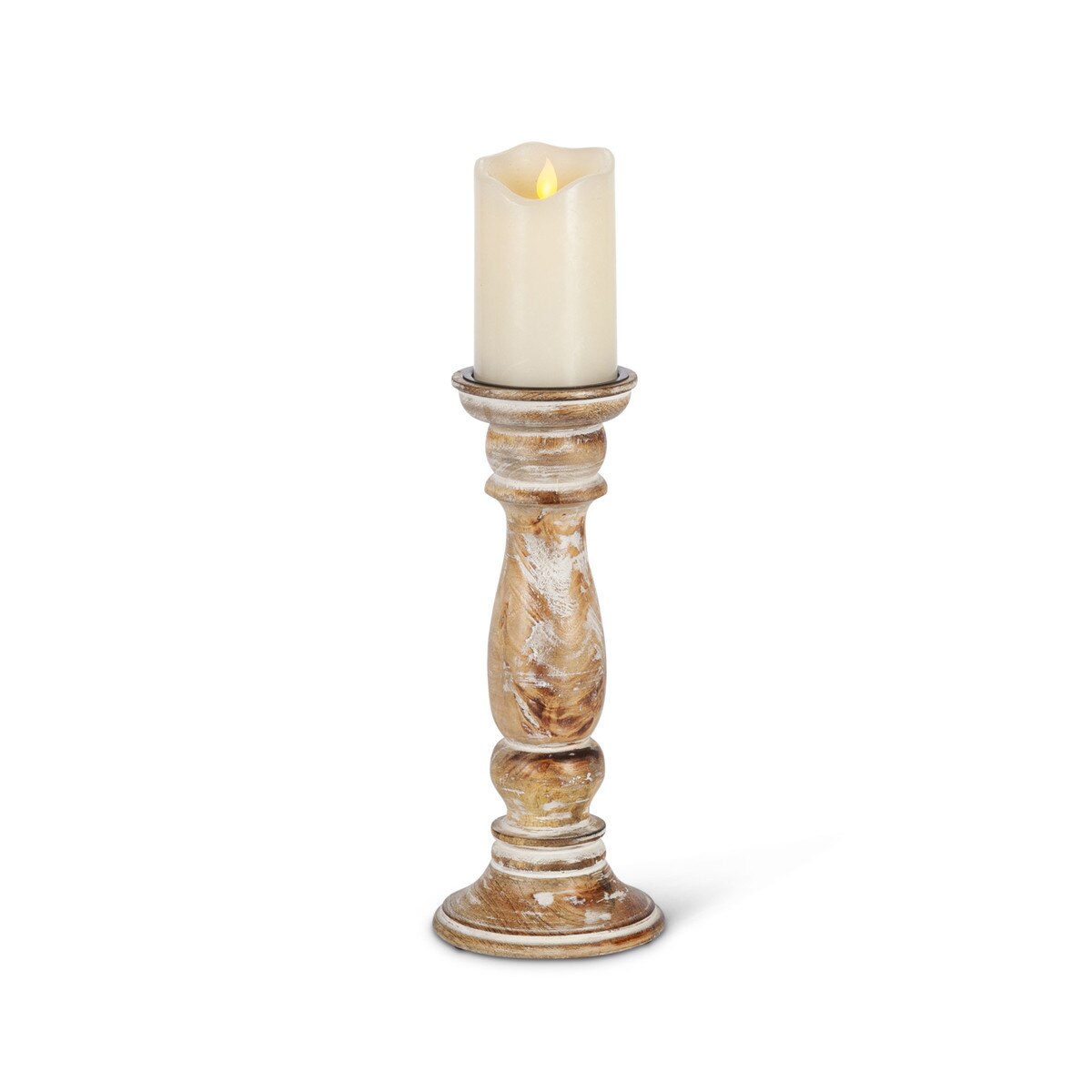 Estelle Wood Pillar Holder, 12" style shot 2