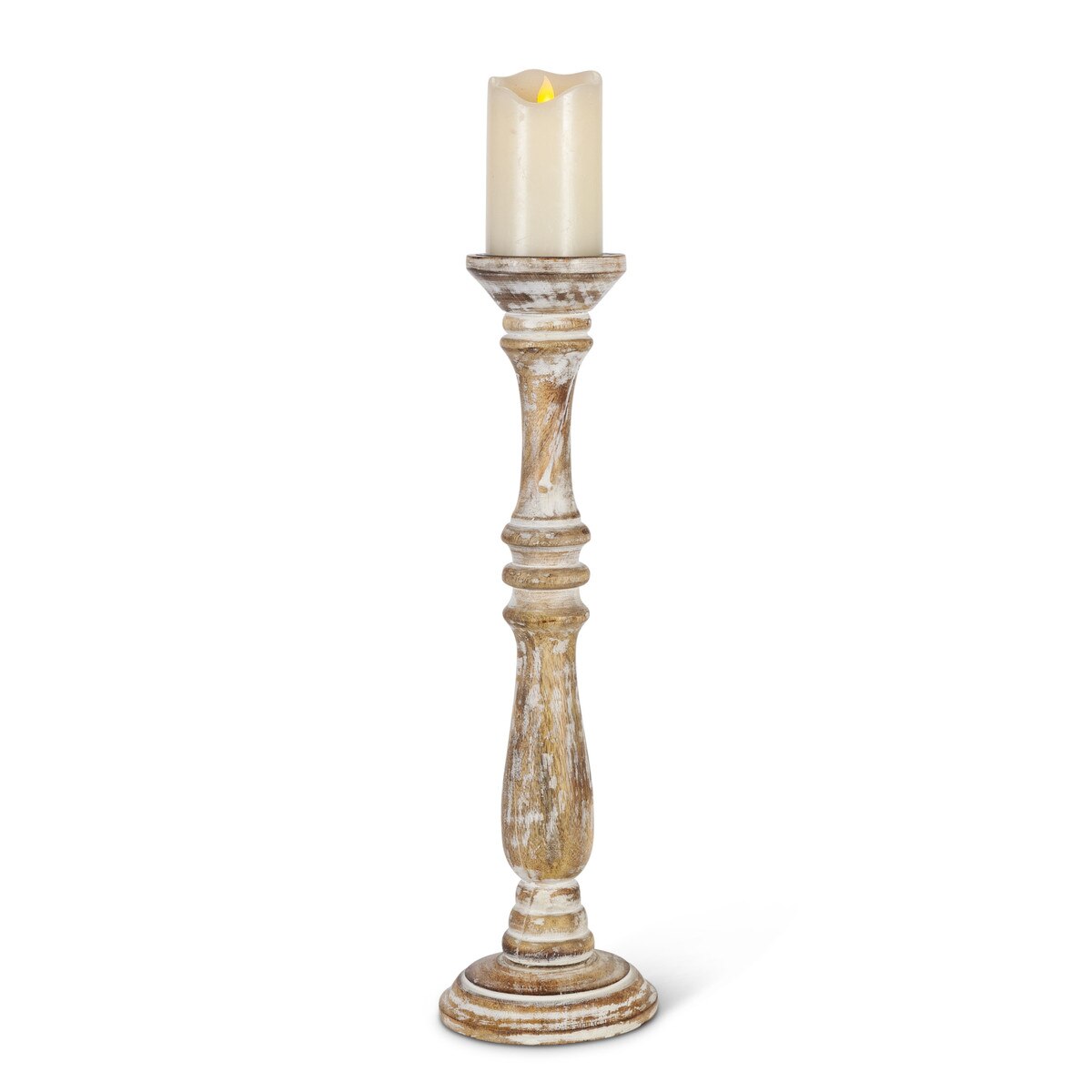 Estelle Wood Pillar Holder, 20" style shot 2