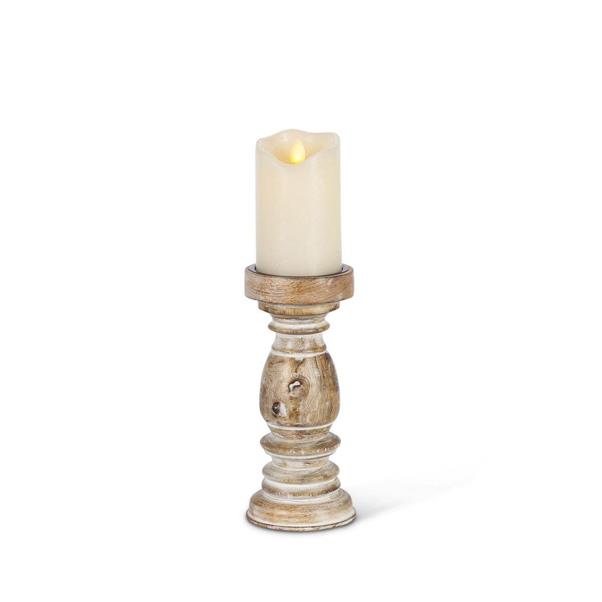 Estelle Wood Pillar Holder, 9" style shot 2