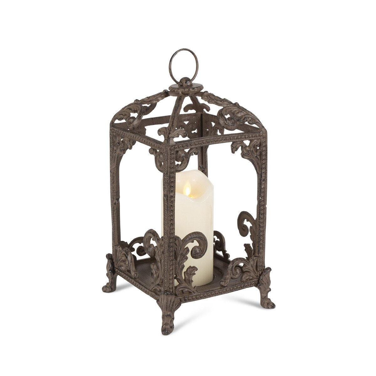Acanthus Cast Aluminum Lantern, 14" style shot 1