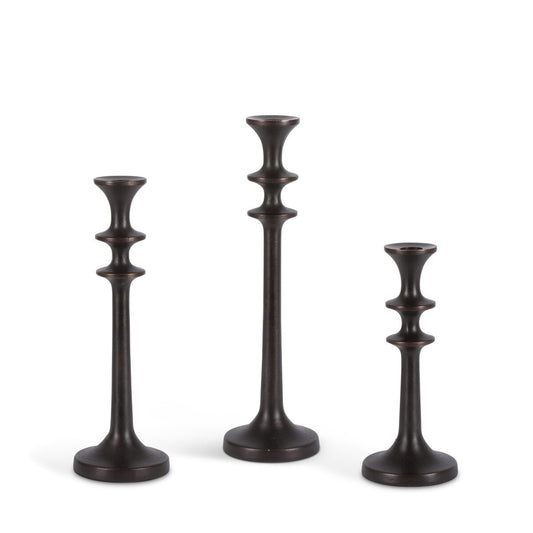 Dominion Cast Aluminum Candlesticks, Set of 3 style shot 1