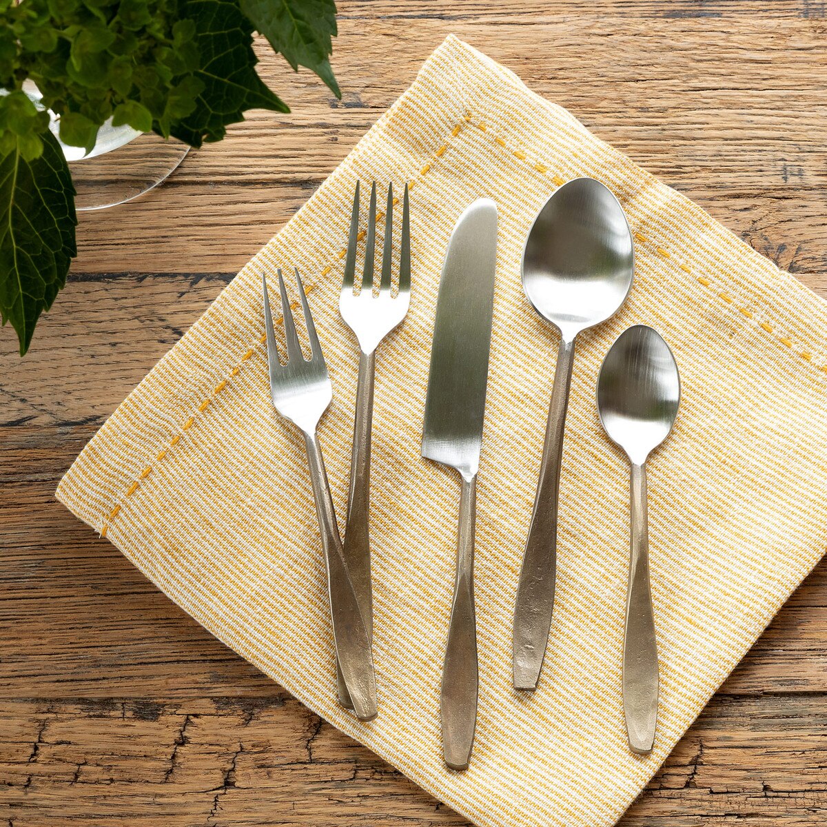 Antique Gold Colonial Flatware Set, Set of 5 style shot 2