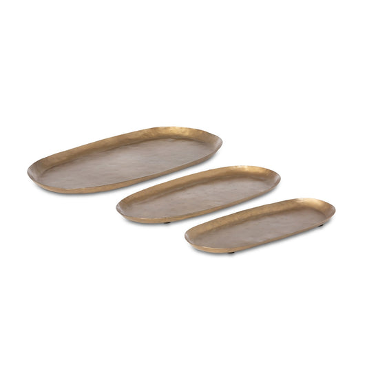 Antique Gold Iron Trays, Set of 3 style shot 1