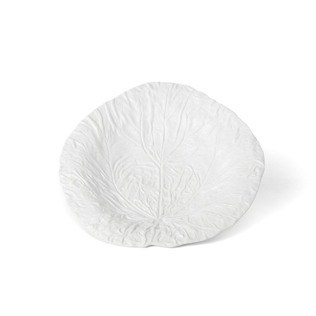 White Cabbage Leaf Ceramic Charger, 14" Dia. style shot 1