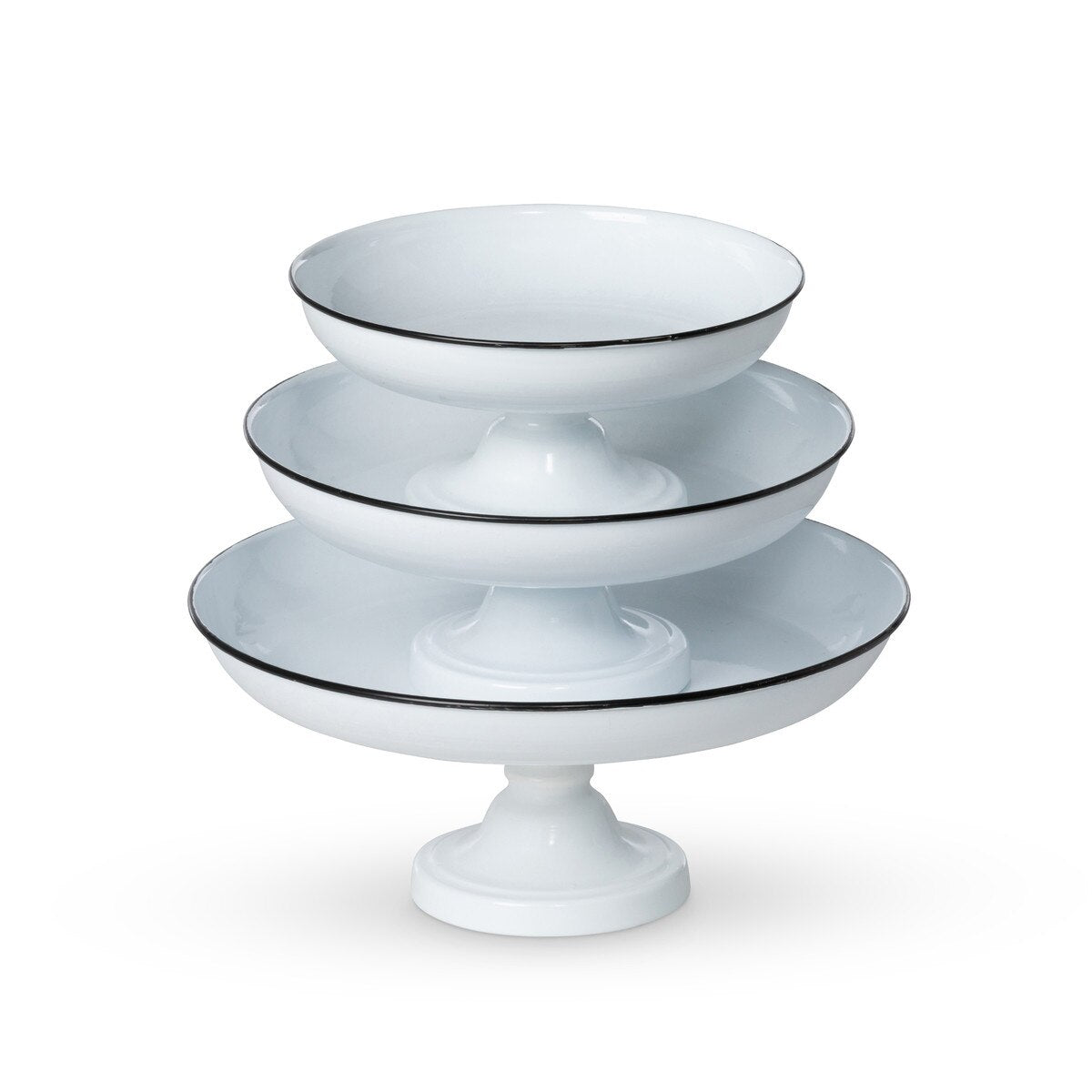 Enamelware Pedestal Servers, Set of 3 style shot 2