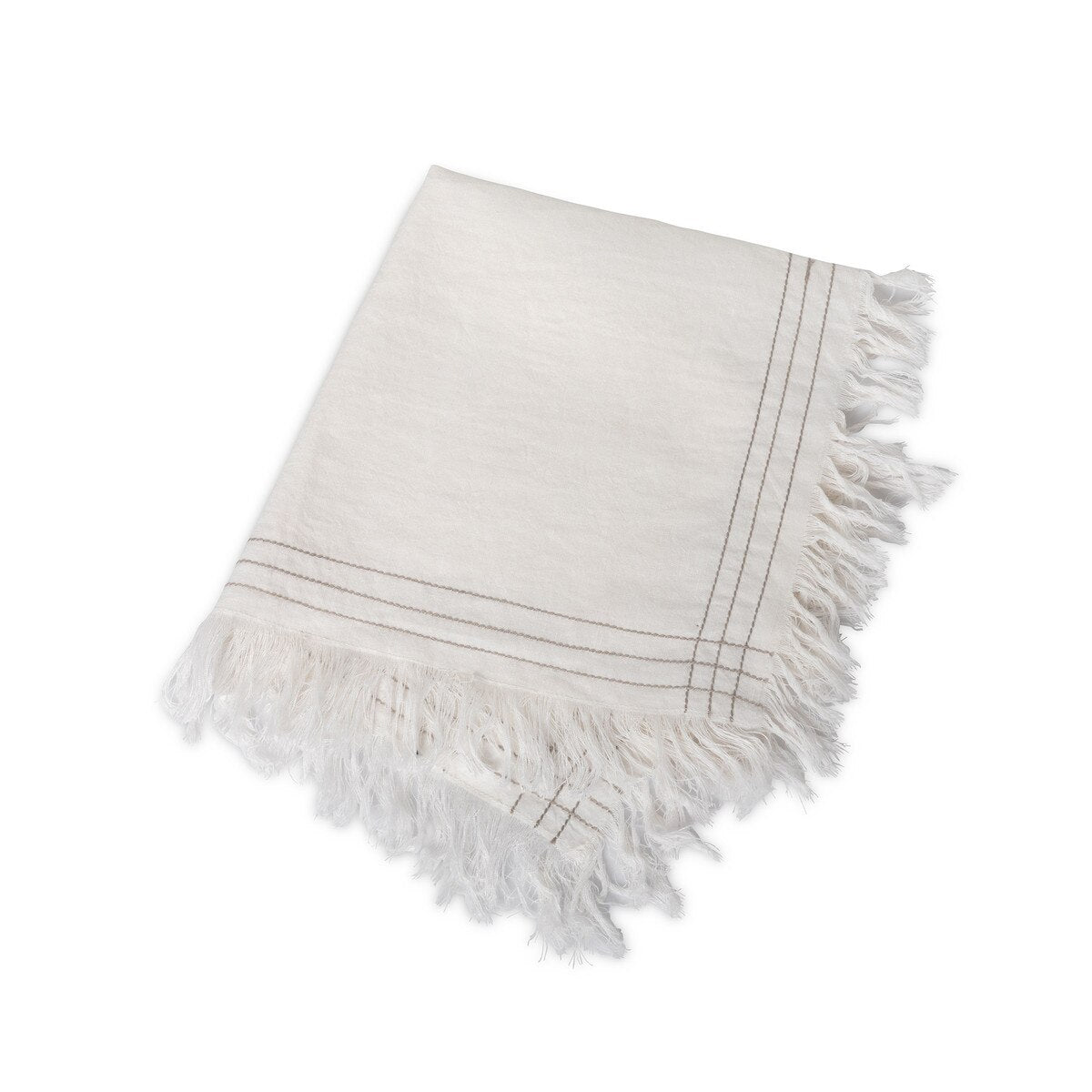 Fringed Linen/Cotton Blend Napkin style shot 2