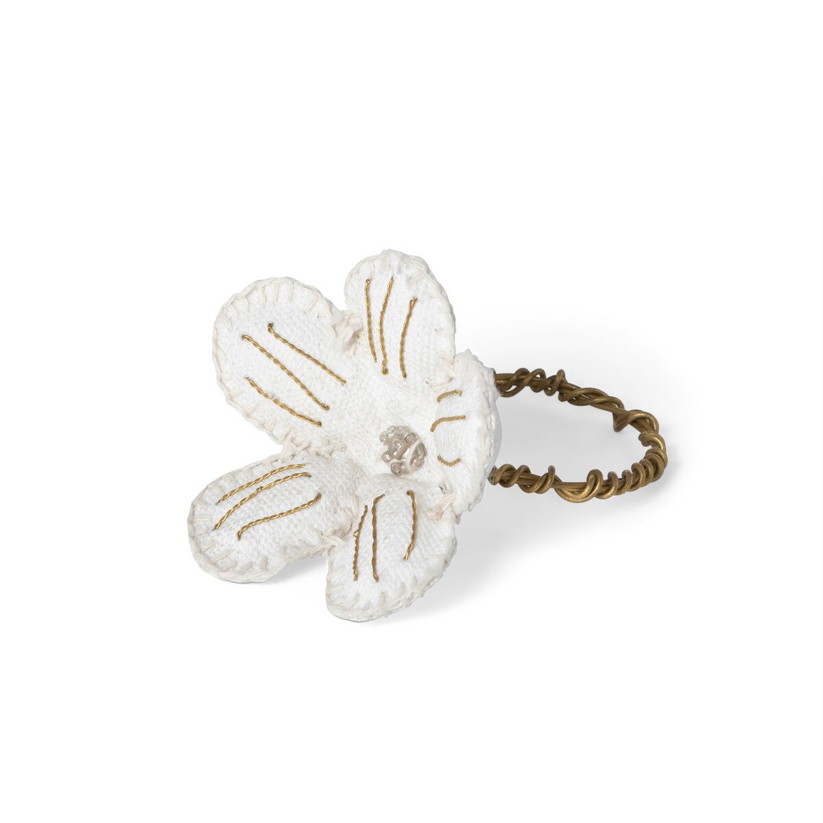 Upcycled Canvas Flower Napkin Ring style shot 1