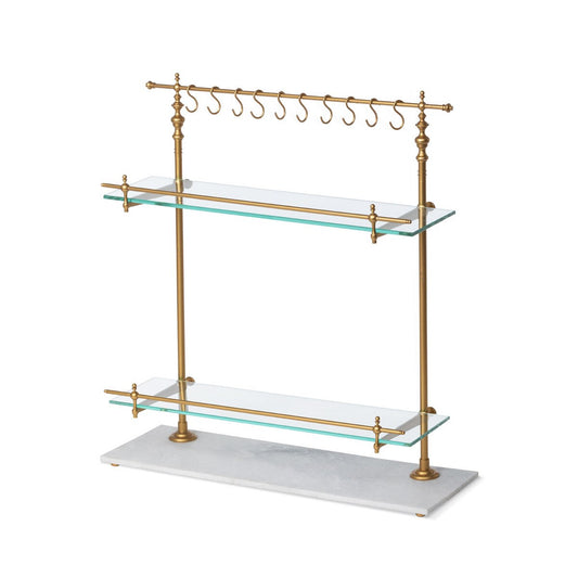White Marble and Brass Bistro Rack style shot 1