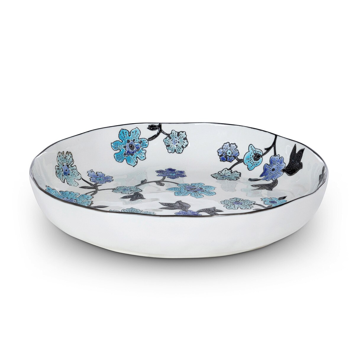 Periwinkle Vine Pattern Serving Bowl style shot 2
