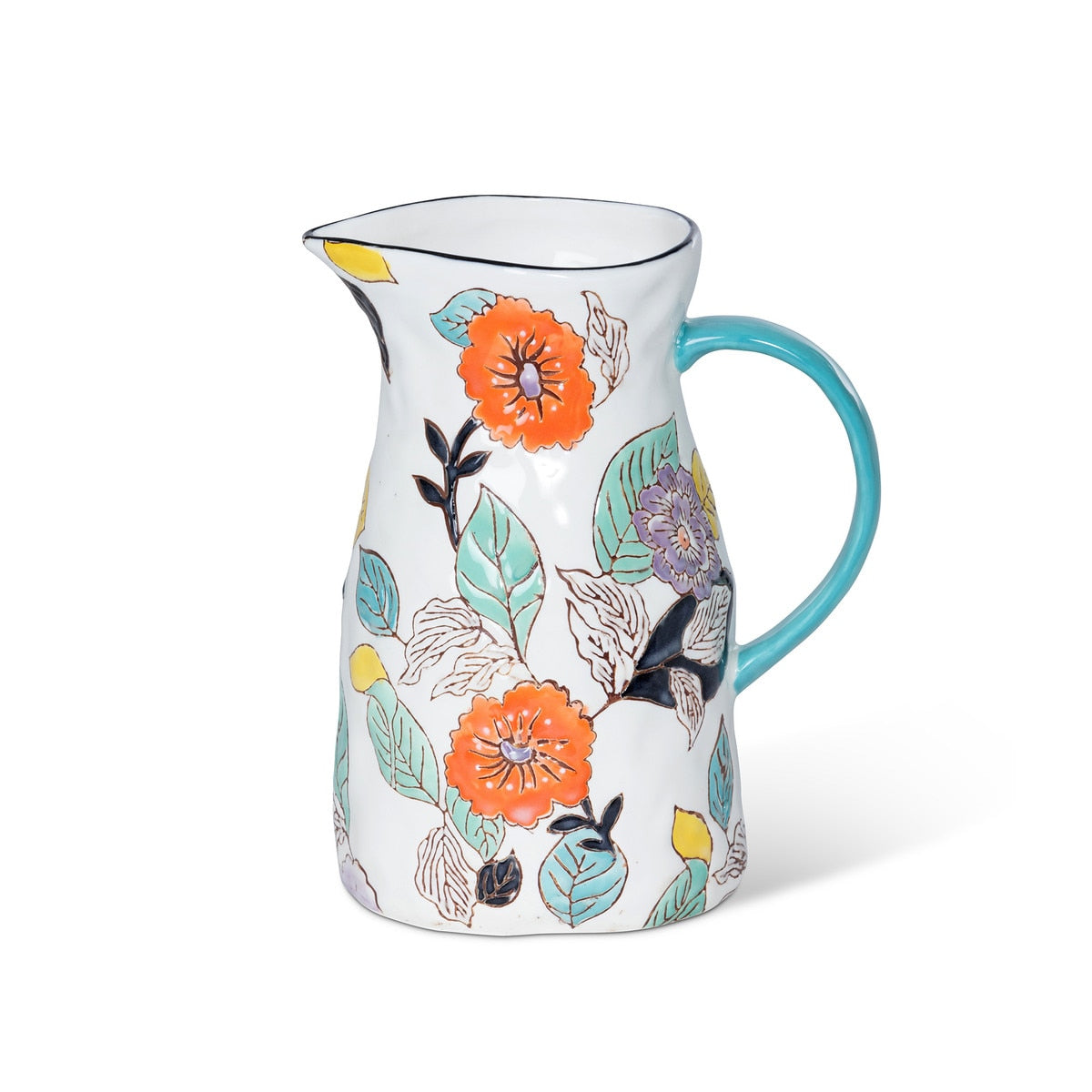 Poppy Garden Stoneware Pitcher style shot 2