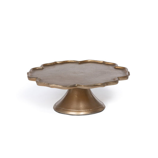 Scalloped Edge Cast Aluminum Cake Plate, 11 in. style shot 1