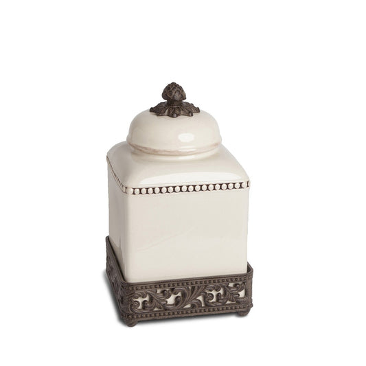 Acanthus Stoneware Square Canister, 12" style shot 1