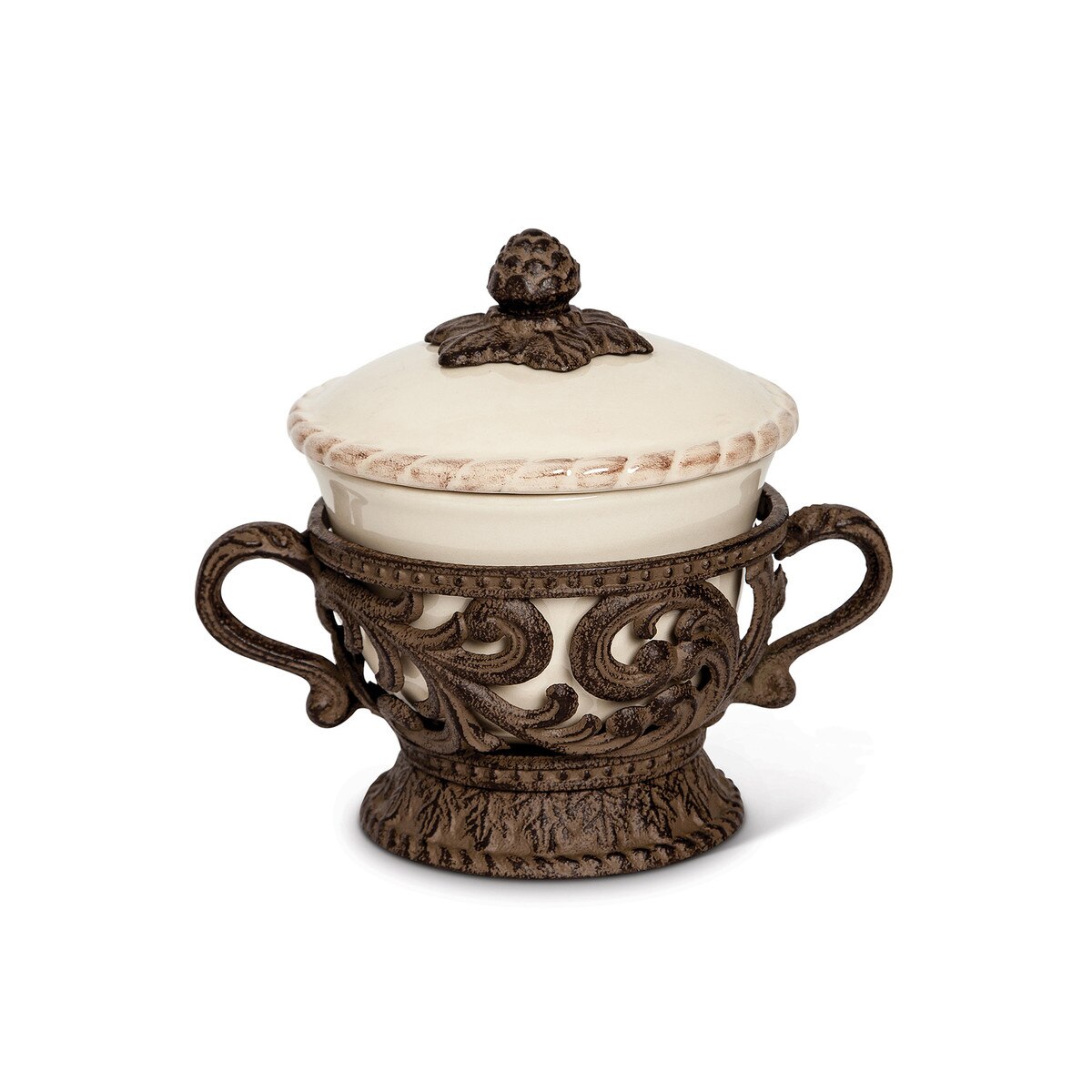 Acanthus Stoneware Covered Bowl style shot 1