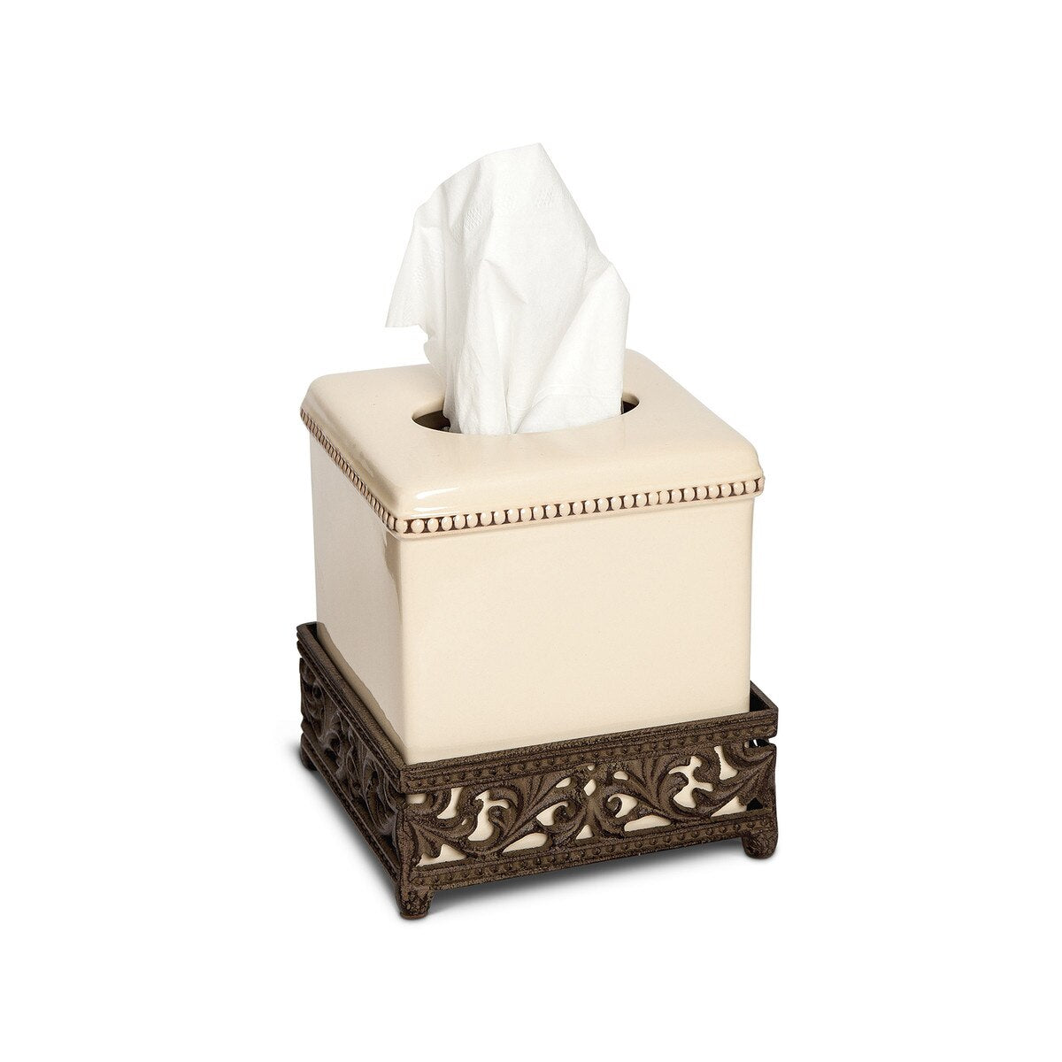 Acanthus Cast Aluminum Tissue Box style shot 1