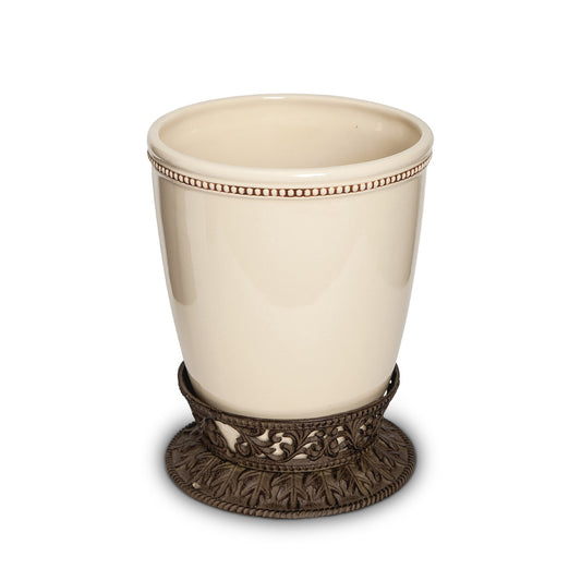 Acanthus Stoneware Waste Basket style shot 1