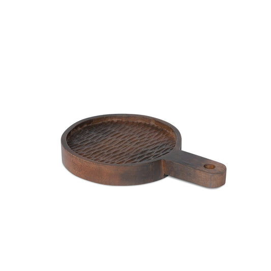 Carved Wood Serving Tray, 8" style shot 1